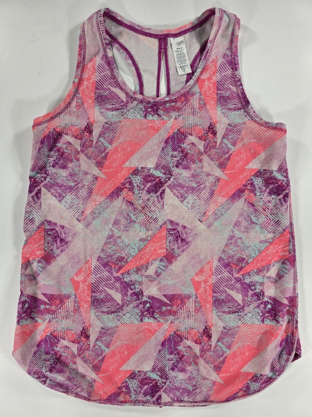 Ivivva Lululemon Girls 12 Pink Purple Geometric Tank Top Performance Lightweight